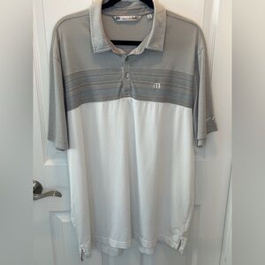 Travis Mathew Men’s Honokalani‎ Gray & White golf Polo Shirt size XL